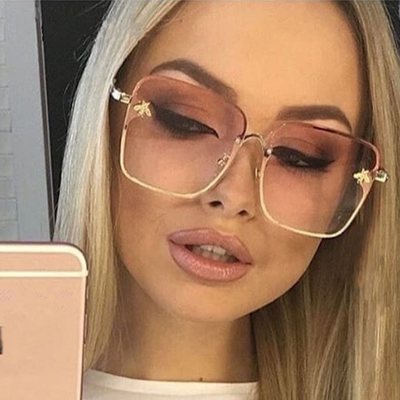 Rimless Square Bee Sunglasses